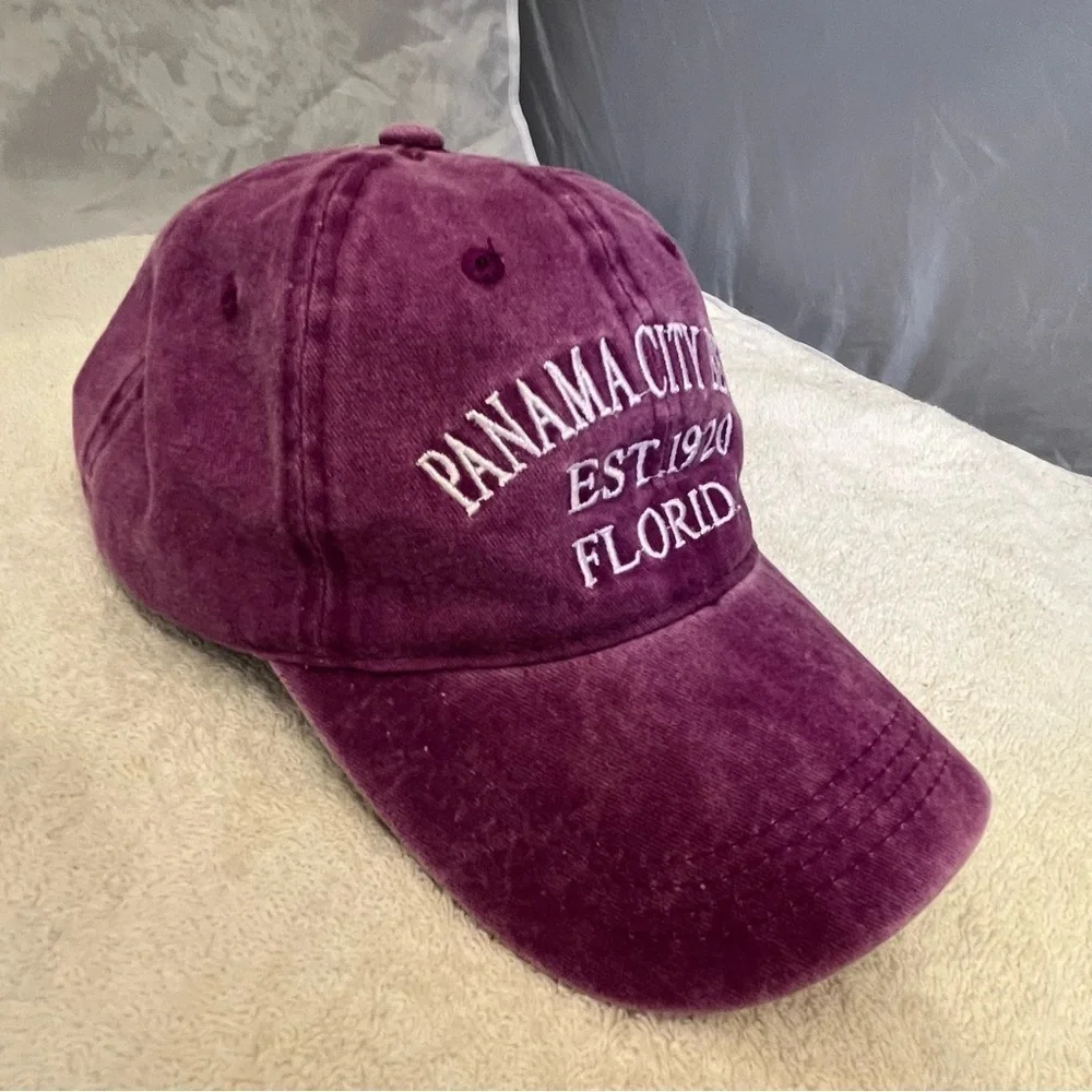 Panama City Purple Adjustable Beach Cap